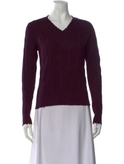 Pre-owned Minnie Rose V-neck Sweater In Purple