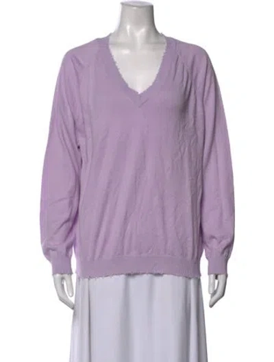 Pre-owned Minnie Rose V-neck Sweater In Purple