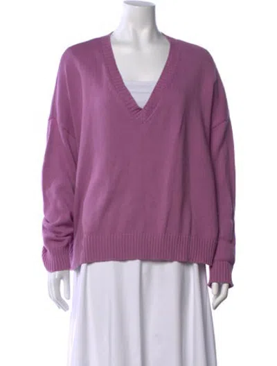 Pre-owned Minnie Rose V-neck Sweater In Purple