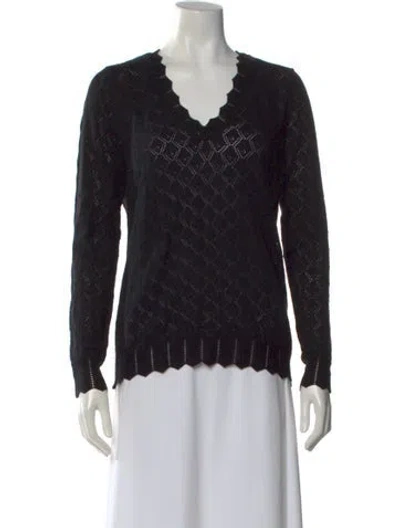 Pre-owned Minnie Rose V-neck Sweater W/ Tags In Black