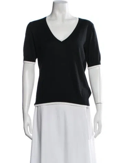 Pre-owned Minnie Rose V-neck Sweater W/ Tags In Black