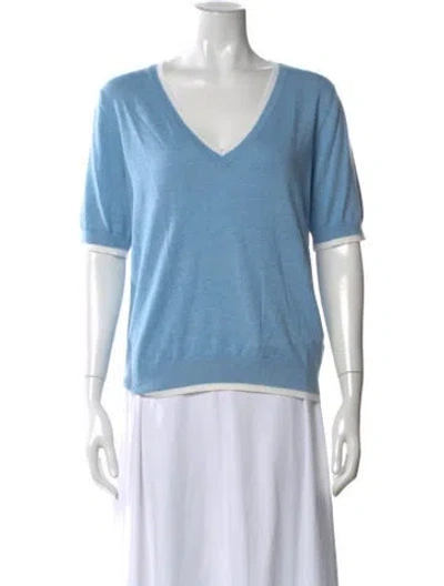 Pre-owned Minnie Rose V-neck Sweater W/ Tags In Blue