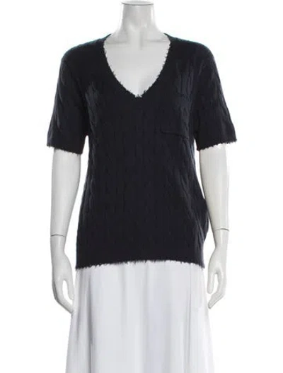 Pre-owned Minnie Rose V-neck Sweater W/ Tags In Blue