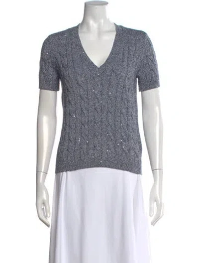 Pre-owned Minnie Rose V-neck Sweater W/ Tags In Grey