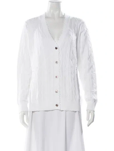 Pre-owned Minnie Rose V-neck Sweater W/ Tags In White