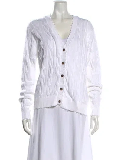 Pre-owned Minnie Rose V-neck Sweater W/ Tags In White