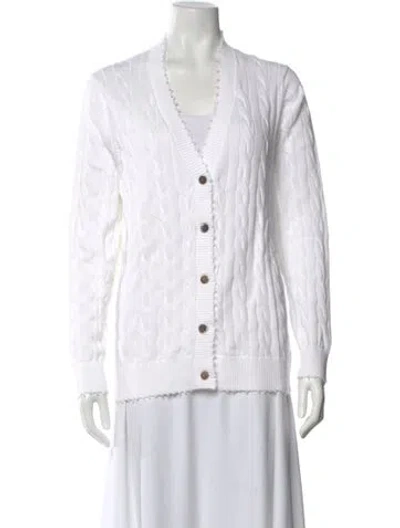 Pre-owned Minnie Rose V-neck Sweater W/ Tags In White