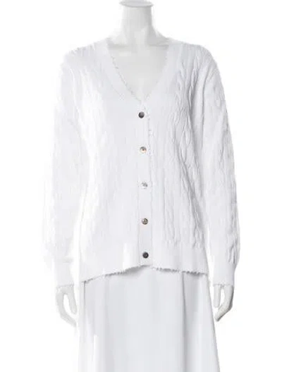 Pre-owned Minnie Rose V-neck Sweater W/ Tags In White