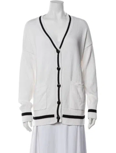 Pre-owned Minnie Rose V-neck Sweater W/ Tags In White