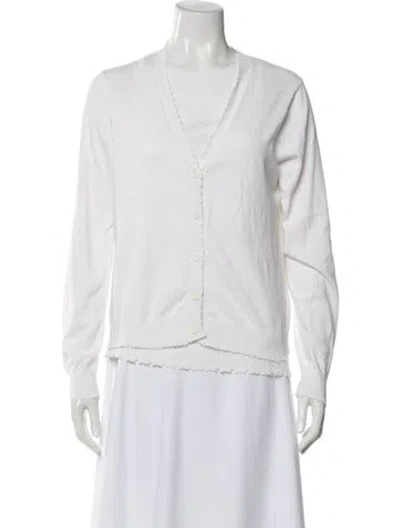 Pre-owned Minnie Rose V-neck Sweater In White