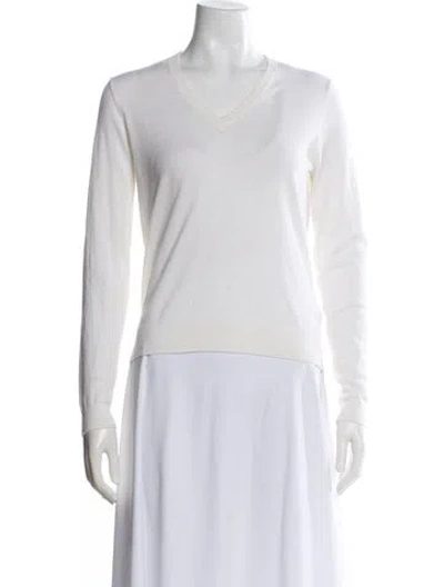 Pre-owned Minnie Rose V-neck Sweater In White