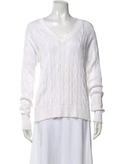 Pre-owned Minnie Rose V-neck Sweater In White