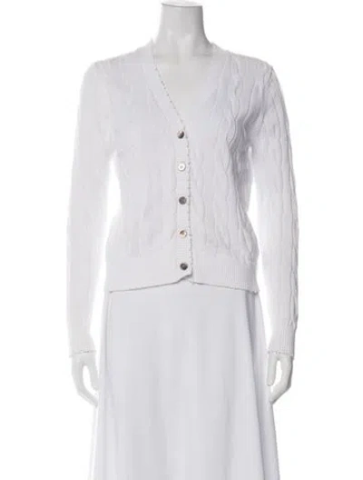 Pre-owned Minnie Rose V-neck Sweater In White