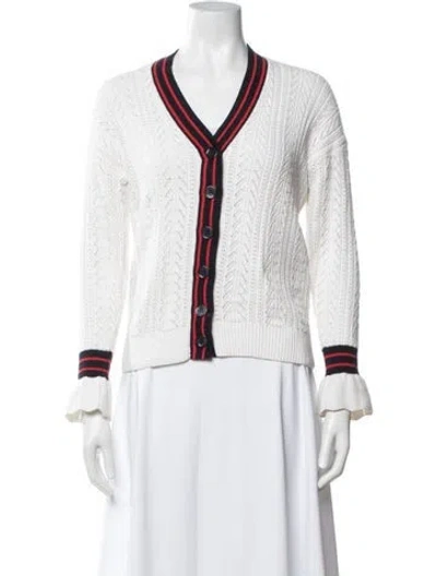 Pre-owned Minnie Rose V-neck Sweater In White