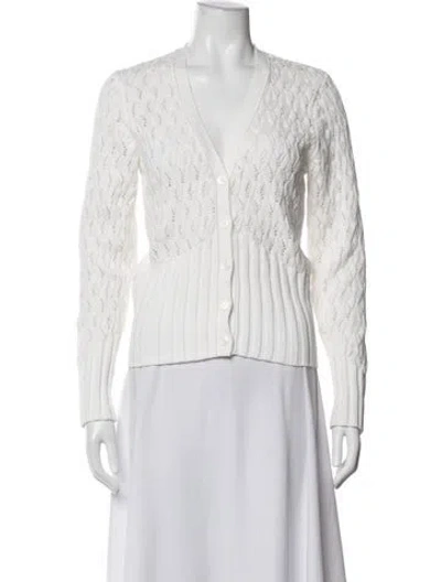 Pre-owned Minnie Rose V-neck Sweater In White