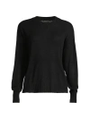 Minnie Rose Women's Cashmere Crewneck Sweater In Black