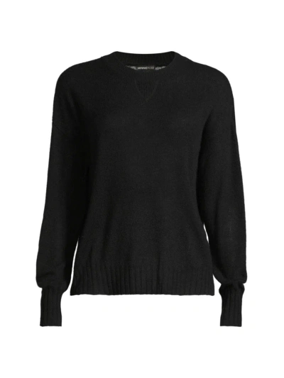 Minnie Rose Women's Cashmere Crewneck Sweater In Black