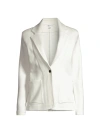 Minnie Rose Women's Cotton-blend Knit Blazer In White