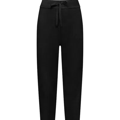 Minnie Rose Women's Cotton Cashmere Frayed Jogger In Black