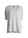 Minnie Rose Cashmere Pow Pow Sweater In Light Heather Grey