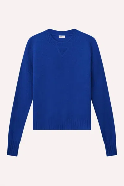 Minnie Rose Women's Sport Crew Sweater In Marogue Blue In Multi