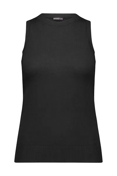 Minnie Rose Women's Supima Cotton Cashmere Tank In Black