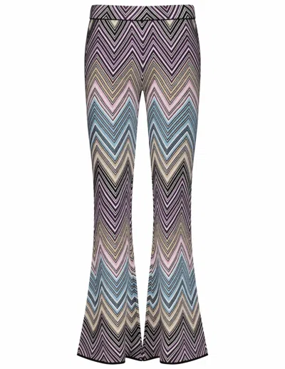 Minnie Rose Women's Viscose Chevron Pants In Multi