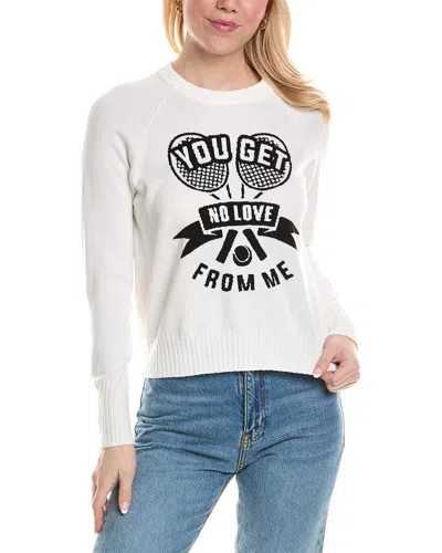 Minnie Rose You Get No Love From Me Cashmere-blend Sweater In White