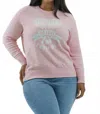 Minnie Rose You Get No Love From Me Long Sleeve Sweater - Plus In Pink Pearl In Pink