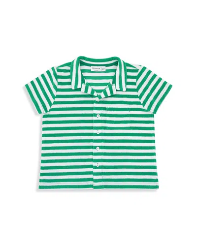 Minnow Boys' French Terry Striped Button Up Shirt - Baby, Little Kid, Big Kid