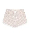 Minnow Boys' Gingham Board Shorts - Baby, Little Kid, Big Kid In Brown Gingham