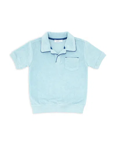 Minnow Boys' Pacific Blue French Terry Polo - Little Kid, Big Kid