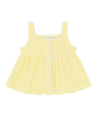 Minnow Kids'  French Terry Button-up Tank In Yellow