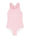 MINNOW GIRLS' GINGHAM CHECK CROSSOVER ONE PIECE SWIMSUIT - BABY, LITTLE KID, BIG KID