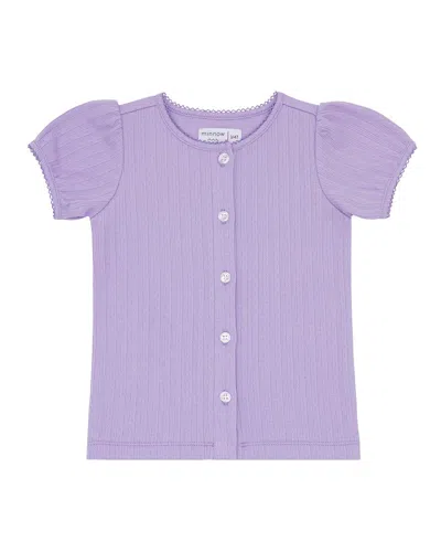 Minnow Kids'  Puff Sleeve Shirt In Purple