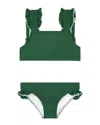 Minnow Ruffle Strap Bikini In Green