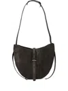 Mino Bossi Buckle Leather Shoulder Bag In Gray