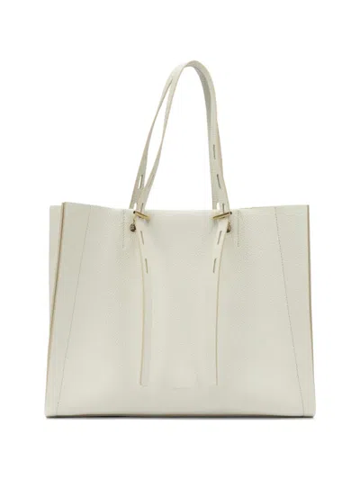 Minobossi Cut-out Leather Tote Bag In White