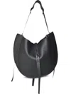 Mino Bossi Half-moon Leather Shoulder Bag In Black