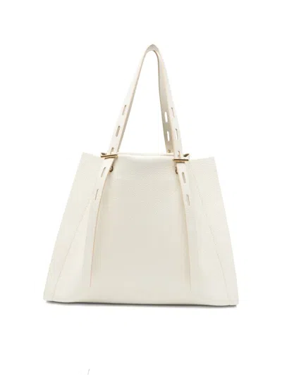 Mino Bossi Medium Paulette Leather Tote Bag In White