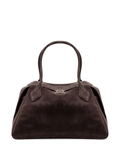 Minobossi Abigail Suede Tote Bag In Brown