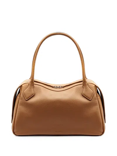 Minobossi Adele Leather Tote Bag In Brown