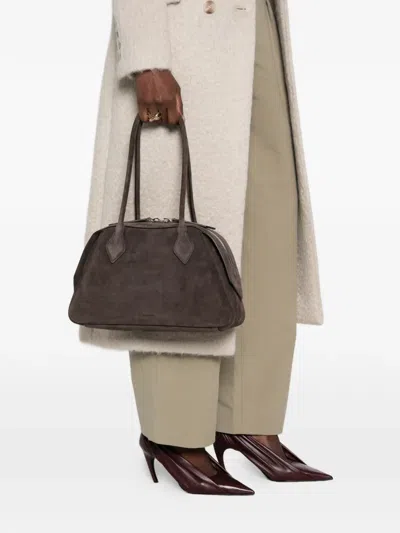 Minobossi Angie Suede Shoulder Bag In Brown