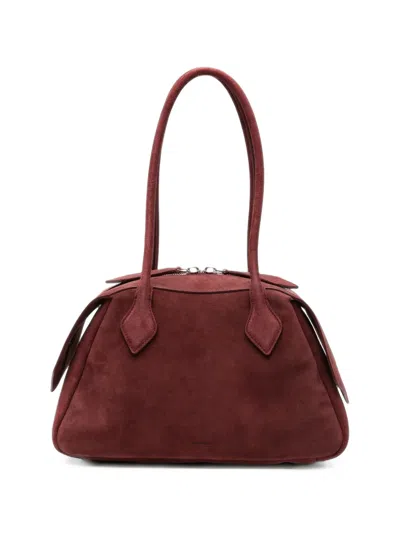 Minobossi Angie Suede Shoulder Bag In Burgundy