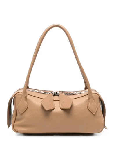 Minobossi Anna Leather Tote Bag In Brown