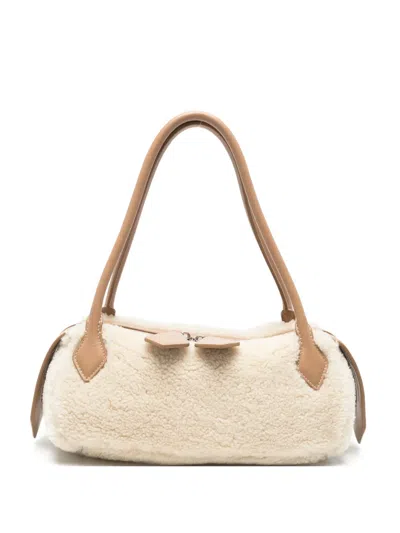 Minobossi Anna Shearling-effect Tote Bag In Pink
