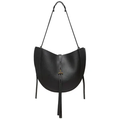 Minobossi Black Lizzie Textured Leather Bag
