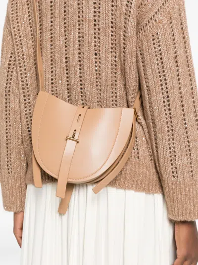 Minobossi Half-moon Leather Shoulder Bag In Pink