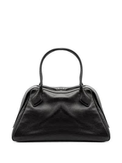 Minobossi Large Abigail Leather Tote Bag In Black