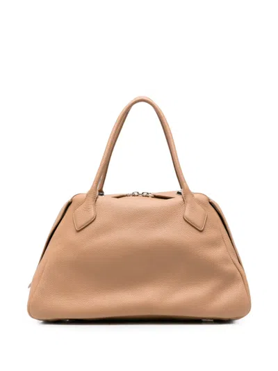 Minobossi Large Abigail Pebbled-leather Tote Bag In Brown